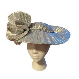 Mr. Hi’s Evening Church Easter Sequin Derby-Dress Hat Modern Abstract Metallic